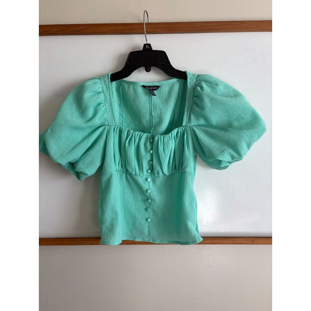Urban Revivo Textured Puff Sleeve Square Neck Top (Size 6/S-M)